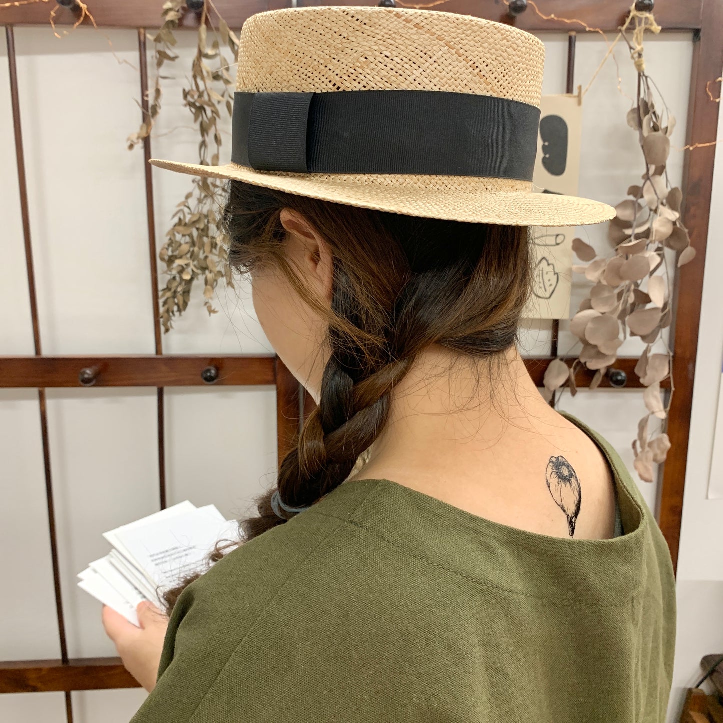 fake small garlic food temporary tattoo sticker design idea on neck back