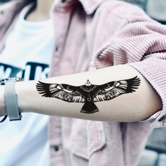 fake medium condor Animal temporary tattoo sticker design idea on forearm