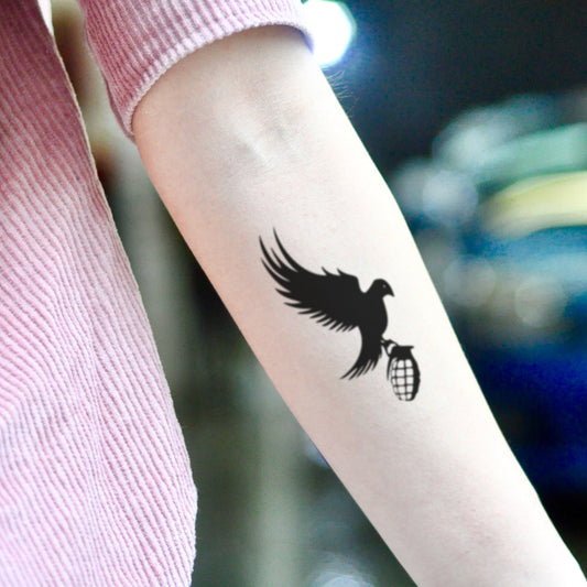 fake medium hollywood undead illustrative temporary tattoo sticker design idea on inner arm