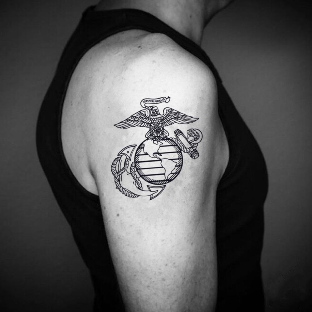 USMC Marine Corps Temporary Tattoo Sticker OhMyTat