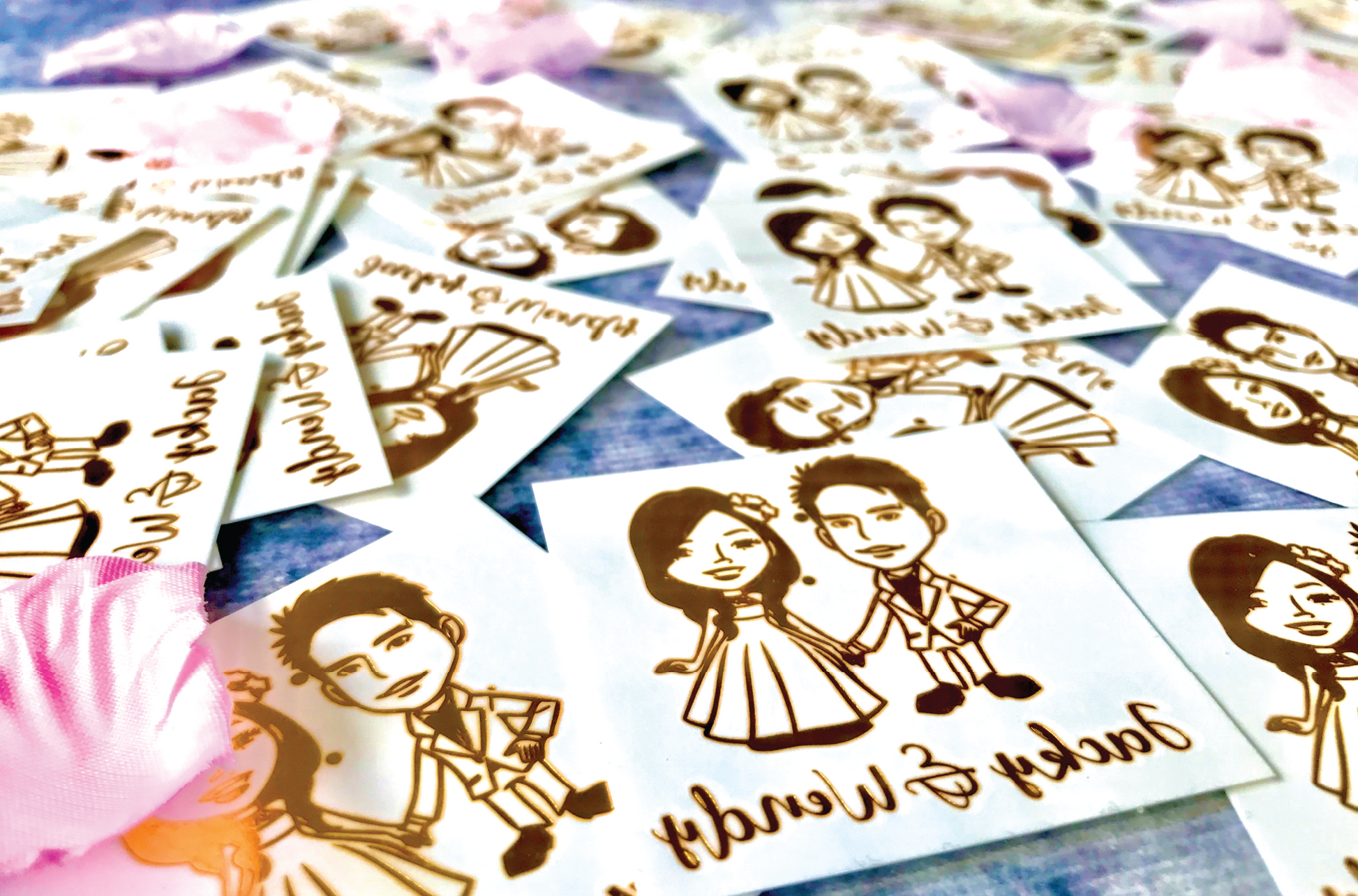 OhMyTat - Custom Metallic Gold Foil Flash Wedding Temporary Tattoo Sticker