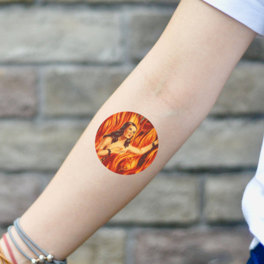fake small anima sola color temporary tattoo sticker design idea on inner arm