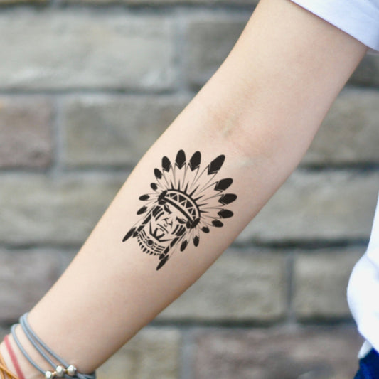 fake small apache indian tribal tribal temporary tattoo sticker design idea on inner arm