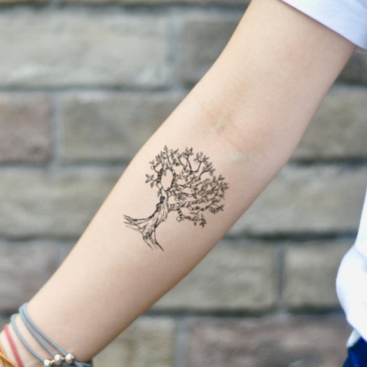 fake small apple fig lemon tree arbol nature temporary tattoo sticker design idea on inner arm