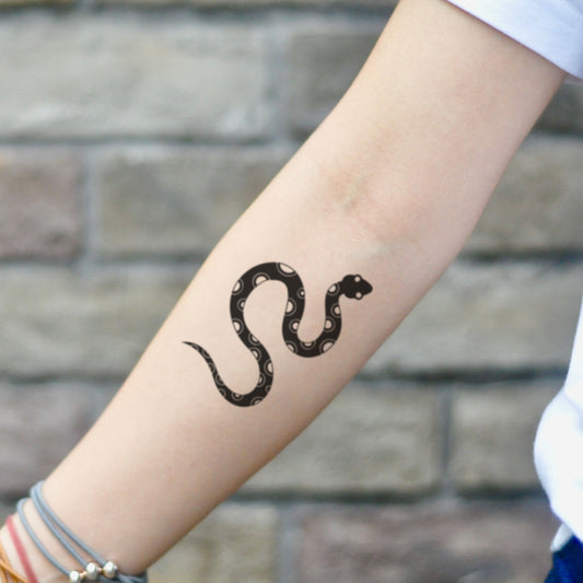 fake small ball royal python animal temporary tattoo sticker design idea on inner arm