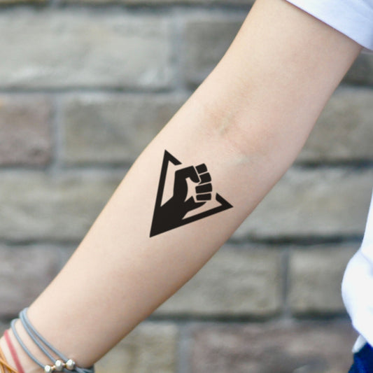 fake small detroit become human Minimalist temporary tattoo sticker design idea on inner arm