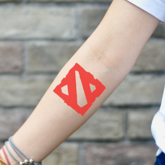 fake small dota 2 Color temporary tattoo sticker design idea on inner arm