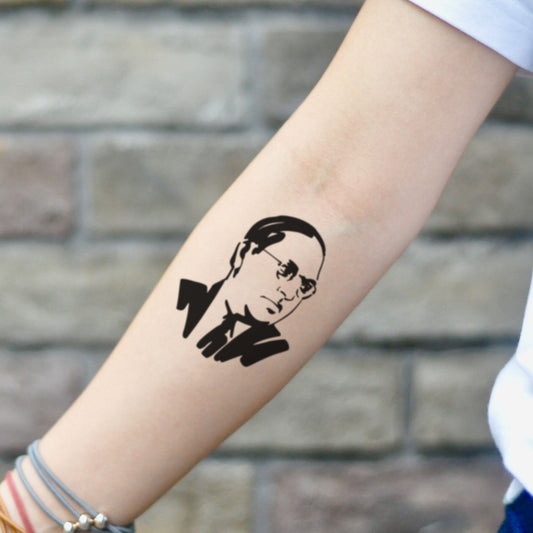 fake small dr. babasaheb ambedkar Portrait temporary tattoo sticker design idea on inner arm