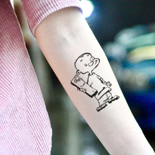 fake small ed edd n eddy Cartoon temporary tattoo sticker design idea on inner arm