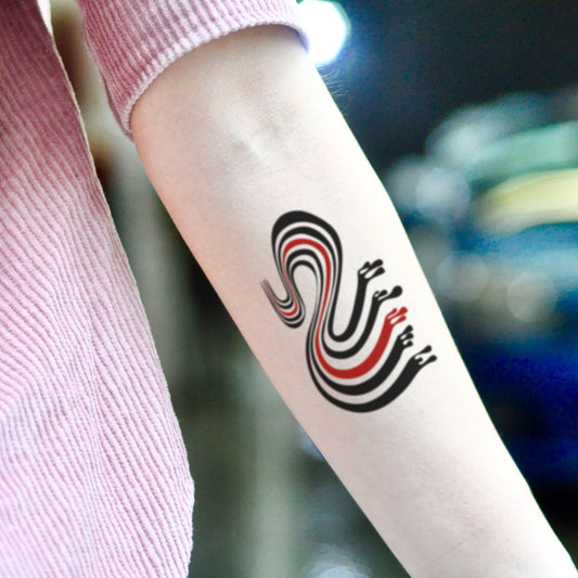 fake small elliott smith figure 8 freestyle color temporary tattoo sticker design idea on inner arm