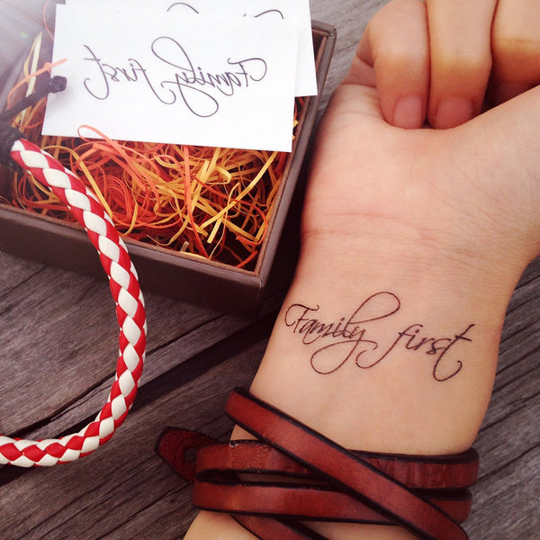 Family First Temporary Tattoo Sticker - OhMyTat