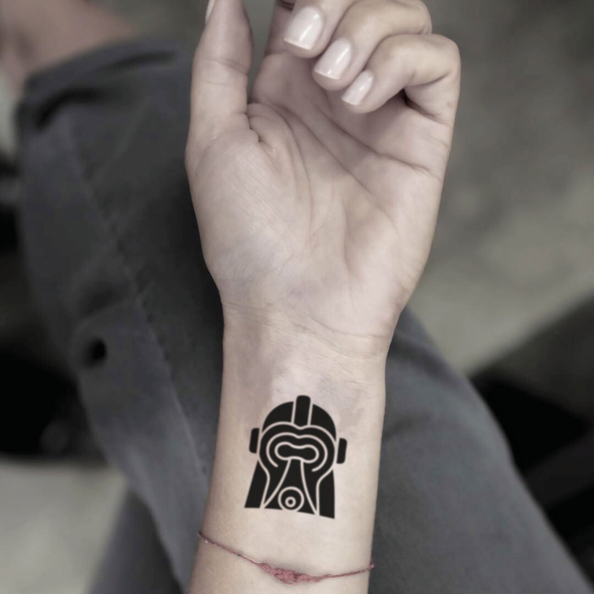 fake small kylo ren star wars magneto minimalist temporary tattoo sticker design idea on wrist