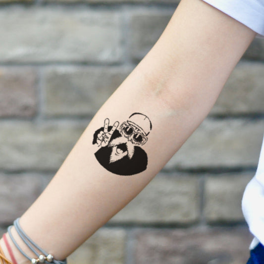 fake small master roshi dragon ball z cartoon temporary tattoo sticker design idea on inner arm