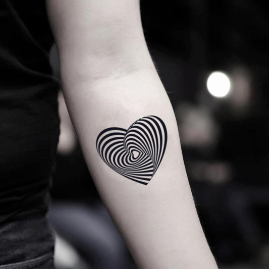 fake small optical illusion wormhole 3d hypnotic ray of light vortex mystical mysticism creative geometric temporary tattoo sticker design idea on inner arm