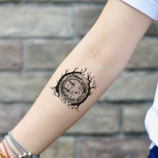 fake small the hobbit illustrative temporary tattoo sticker design idea on inner arm