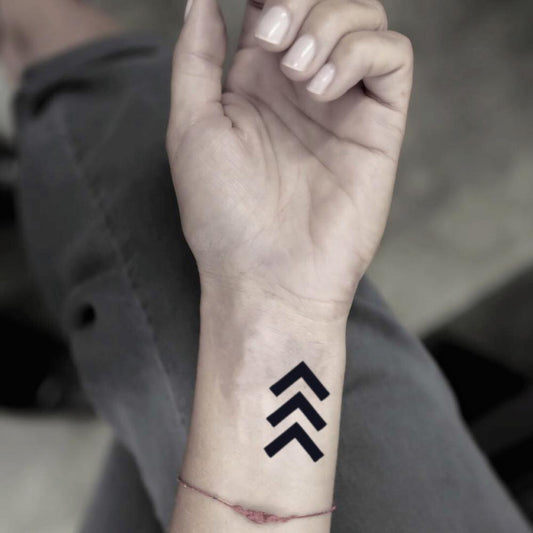 fake small the lucky few forward geometric temporary tattoo sticker design idea on wrist