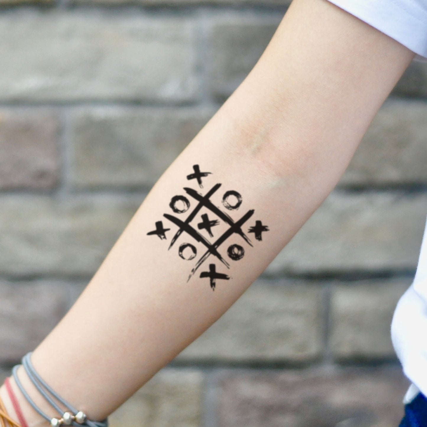 fake small tic tac toe top 10 minimalist temporary tattoo sticker design idea on inner arm