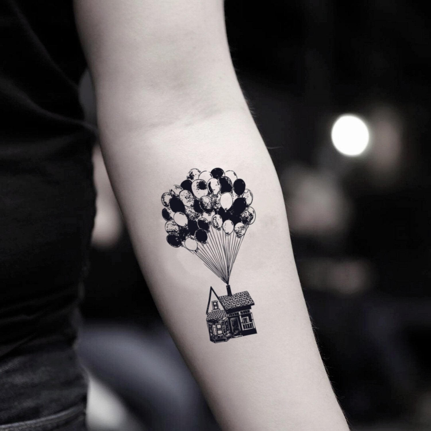 fake small up illustrative temporary tattoo sticker design idea on inner arm
